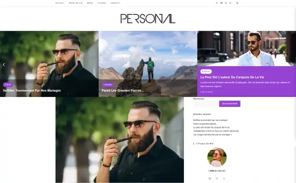 Exemples d'un blog personnel moderne professionnel