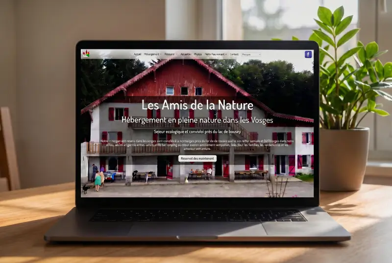 Site internet des Amis de la Nature d'Épinal affiché sur un ordinateur portable